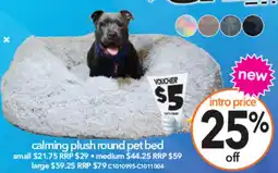Cheap as Chips Calming plush round pet bed medium offer