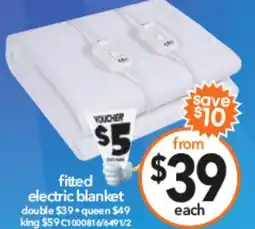 Cheap as Chips Fitted electric blanket queen offer