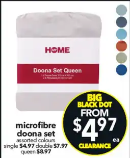 Cheap as Chips Microfibre doona set single offer