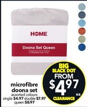 Cheap as Chips Microfibre doona set double offer