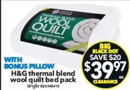 Cheap as Chips H&g thermal blend wool quilt bed pack offer