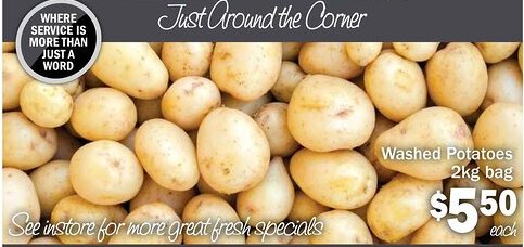 Friendly Grocer Washed potatoes offer