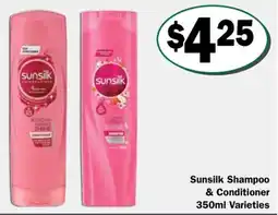 Friendly Grocer Sunsilk shampoo & conditioner varieties offer