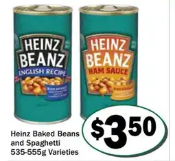 Friendly Grocer Heinz baked beans and spaghetti offer
