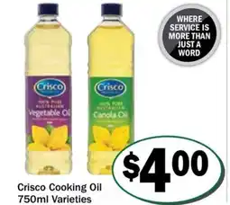 Friendly Grocer Crisco cooking oil offer