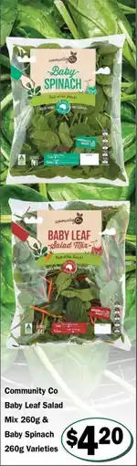 Friendly Grocer Community co baby leaf salad offer