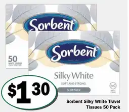 Friendly Grocer Sorbent silky white travel tissues offer