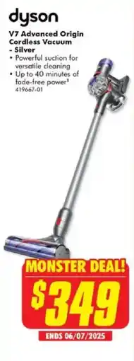 The Good Guys Dyson v7 advanced origin cordless vacuum silver offer