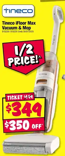 JB Hi-Fi Tineco ifloor max vacuum & mop offer