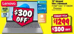 JB Hi-Fi 15" ideapad slim 3 notebook offer