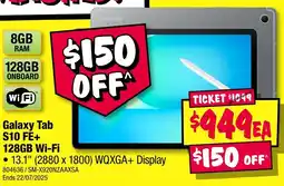 JB Hi-Fi Galaxy tab s10 fe+ 128gb wi-fi offer