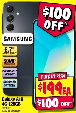 JB Hi-Fi Galaxy a16 4g 128gb offer
