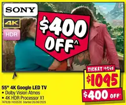 JB Hi-Fi 55" 4k google led tv offer