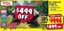 JB Hi-Fi 85" 4k mini led google tv offer