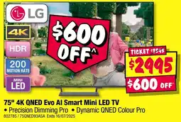 JB Hi-Fi 75" 4k qned evo al smart mini led tv offer
