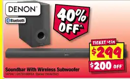 JB Hi-Fi Soundbar with wireless subwoofer offer