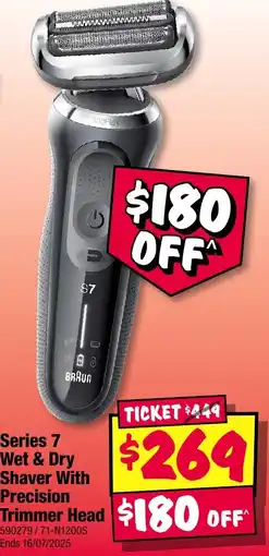 JB Hi-Fi Series 7 wet & dry shaver with precision trimmer head offer