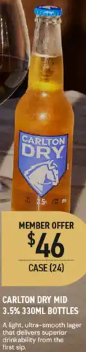 Dan Murphy's Carlton Dry Mid 3.5% Bottles offer
