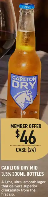 Dan Murphy's Carlton Dry Mid 3.5% Bottles offer