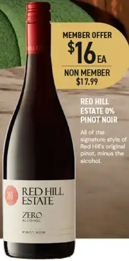 Dan Murphy's Red Hill Estate 0% Pinot Noir offer