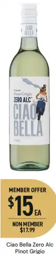 Dan Murphy's Ciao Bella Zero Alc Pinot Grigio offer