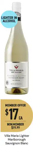 Dan Murphy's Villa Maria Lighter Marlborough Sauvignon Blanc offer