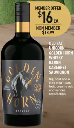 Dan Murphy's Old Fat Unicorn Golden Horn Whisky Barrel Cabernet Sauvignon offer