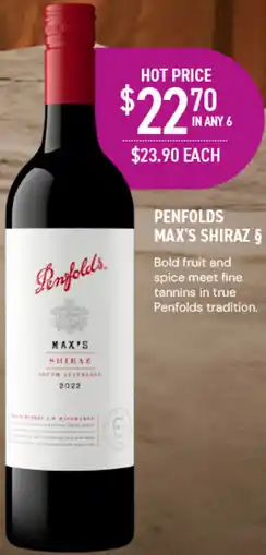 Dan Murphy's Penfolds Max's Shiraz offer