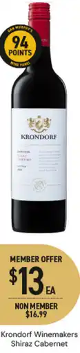 Dan Murphy's Krondorf Winemakers Shiraz Cabernet offer