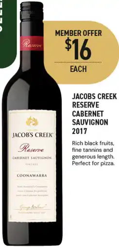 Dan Murphy's Jacob's Creek Reserve Sauvignon 2017 offer