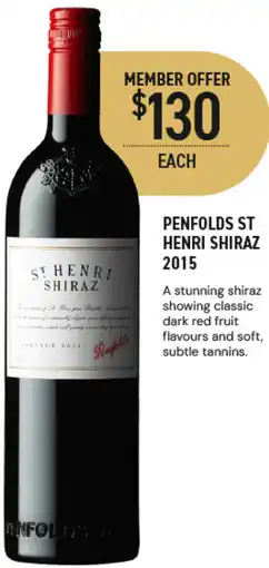 Dan Murphy's Penfolds St Henri Shiraz 2015 offer