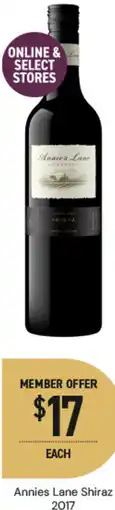 Dan Murphy's Annies Lane Shiraz 2017 offer