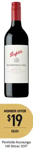 Dan Murphy's Penfolds Koonunga Hill Shiraz 2017 offer