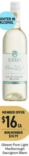 Dan Murphy's Giesen Pure Light Marlborough Sauvignon Blanc offer