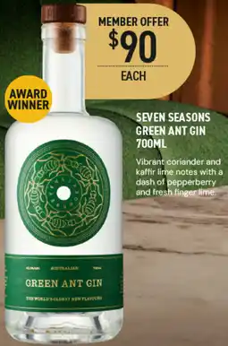 Dan Murphy's Seven Seasons Green Ant Gin offer