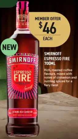 Dan Murphy's Smirnoff Espresso Fire offer