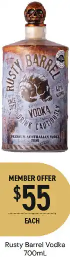 Dan Murphy's Rusty Barrel Vodka offer