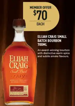 Dan Murphy's Elijah Craig Small Batch Bourbon offer