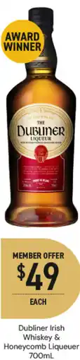 Dan Murphy's Dubliner Irish Whiskey & Honeycomb Liqueuer offer