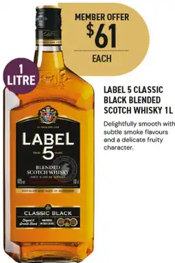 Dan Murphy's Label 5 Classic Black Blended Scotch Whisky offer
