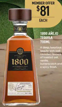 Dan Murphy's 1800 Añejo Tequila offer