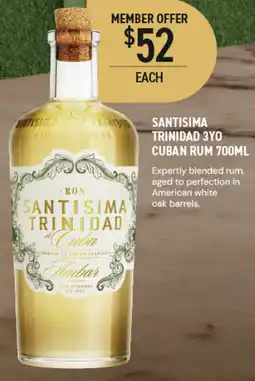 Dan Murphy's Santisima Trinidad 3YO Cuban Rum offer