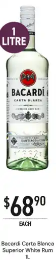 Dan Murphy's Bacardi Carta Blanca Superior White Rum offer