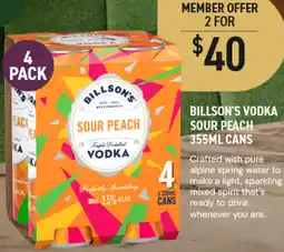 Dan Murphy's Billson's vodka sour peach cans offer