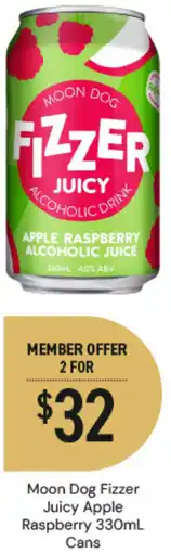 Dan Murphy's Moon dog fizzer juicy apple raspberry offer