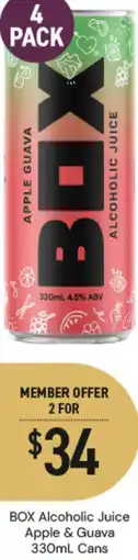 Dan Murphy's BOX Alcoholic Juice Apple & Guava Cans offer