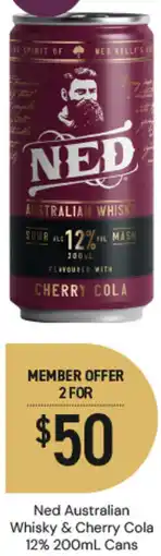 Dan Murphy's Ned Australian Whisky & Cherry Cola 12% Cans offer