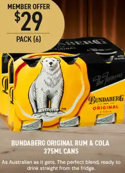 Dan Murphy's Bundaberg Original Rum & Cola offer