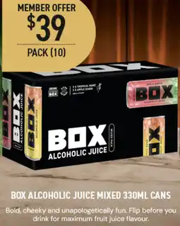 Dan Murphy's Box alcoholic juice mixed cans offer