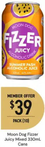 Dan Murphy's Moon Dog Fizzer Juicy Mixed Cans offer